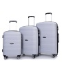 Hardshell Suitcase Spinner Wheels PP Luggage Sets Lightweight Durable Suitcase with TSA Lock,3-Piece Set (20/24/28) ,Silver